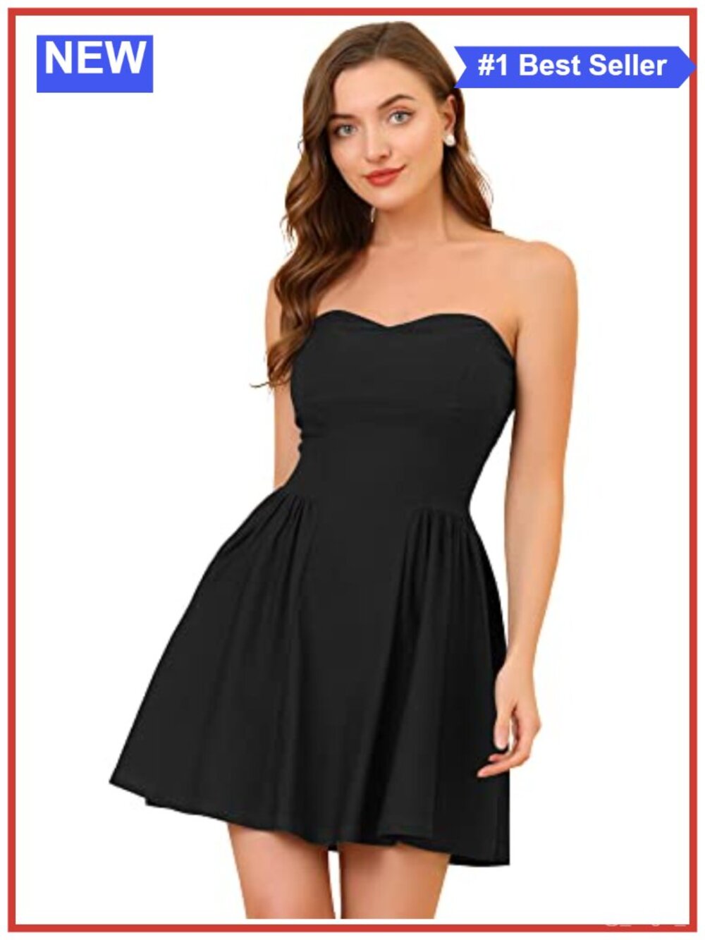 Sexy Strapless Sweetheart Mini Dress Fit & Flare Club Cocktail Party